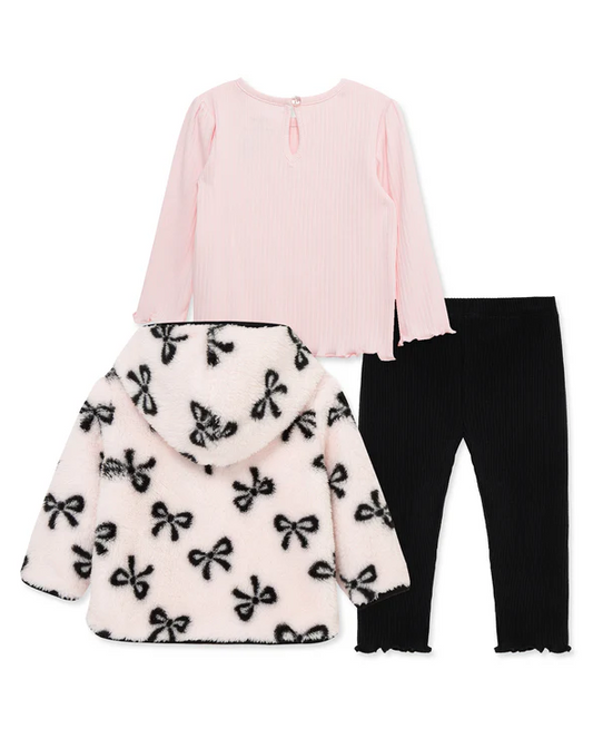 3pc Sherpa Bow Jacket set