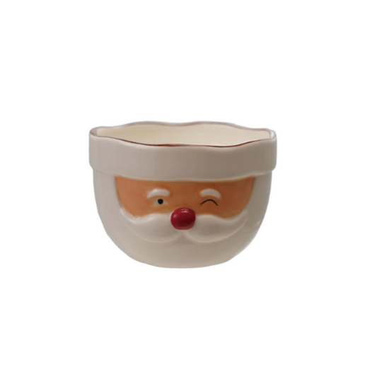 Stoneware Winking Santa Mixing Bowl