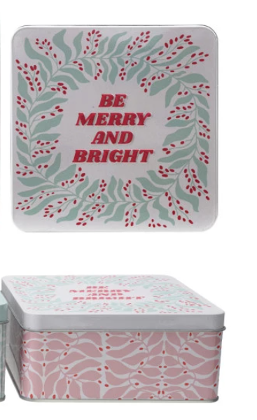 Set of 3 Tin Christmas Gift Boxes
