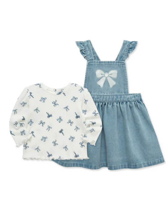 Denim & Bow Jumper Set