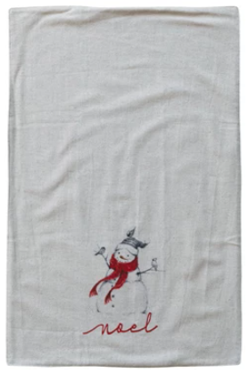 Snowman or Santa Cotton Tea Towel