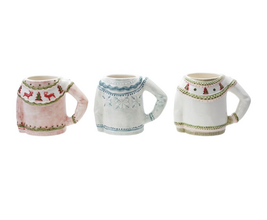 Stoneware Sassy Sweater Shaped Mug, 3 Styles