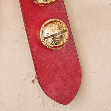 Leather & Embossed Metal Bells Door Hanger, 3 Colors