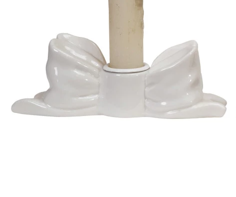 Stoneware Bow Shaped Taper Holder, 3 Colors
