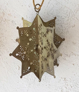 Metal 3D Snowflake Ornament w/ Cut-Outs, 4 Styles