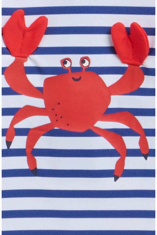 Crab Long Sleeve UPF 50+ One-Piece Rashguard Swimsuit