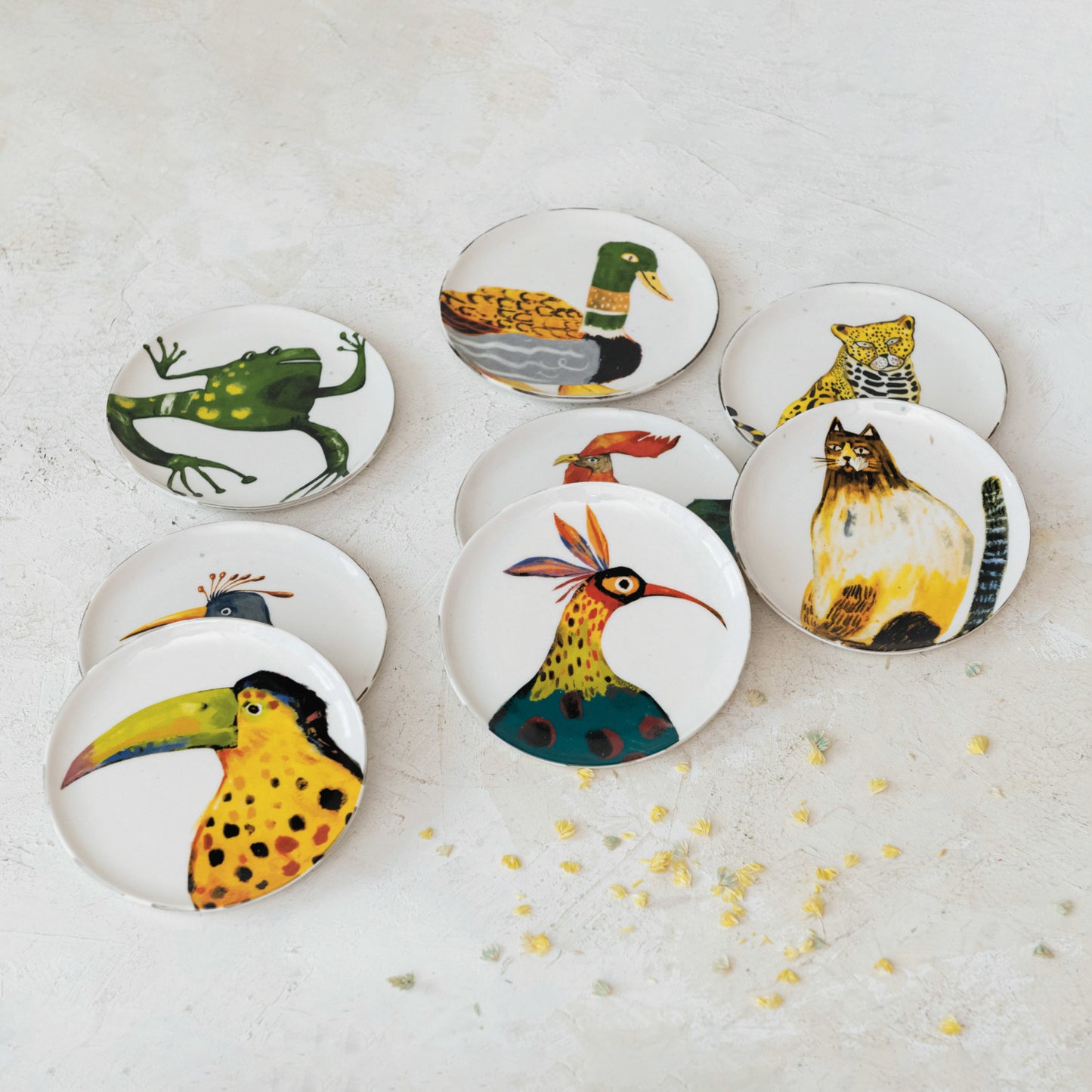 Stoneware Plate w/ Animal/Bird, 8 Styles