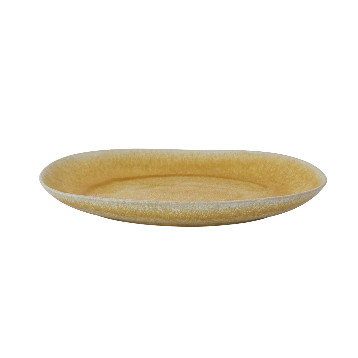 Stoneware Platter Reactive Glaze Yellow