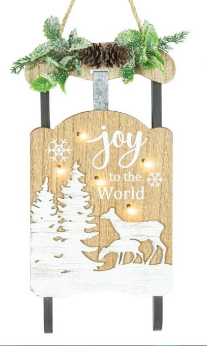 White Deer Sled Ornament