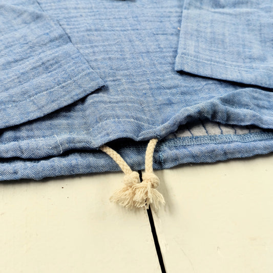 Blue Gauze Hooded Top