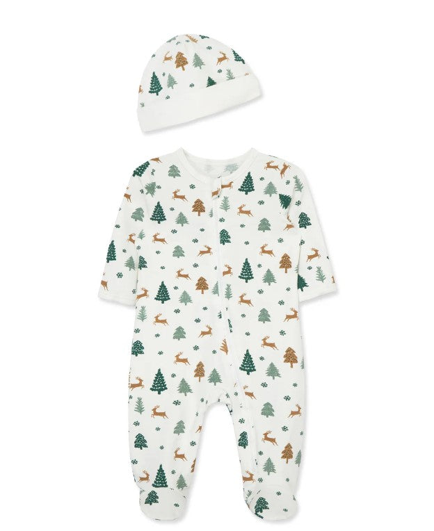 Winter Forest Patterned Footie