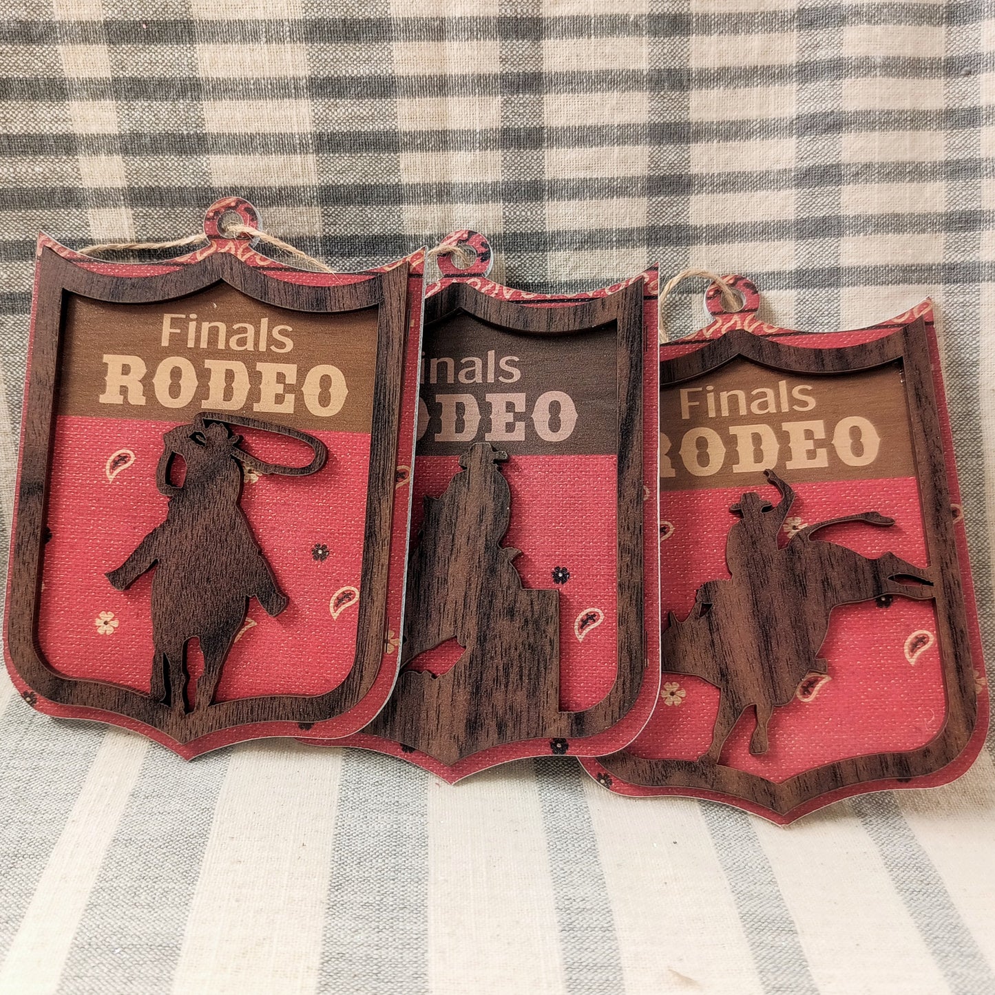 Wooden Finals Rodeo Ornament