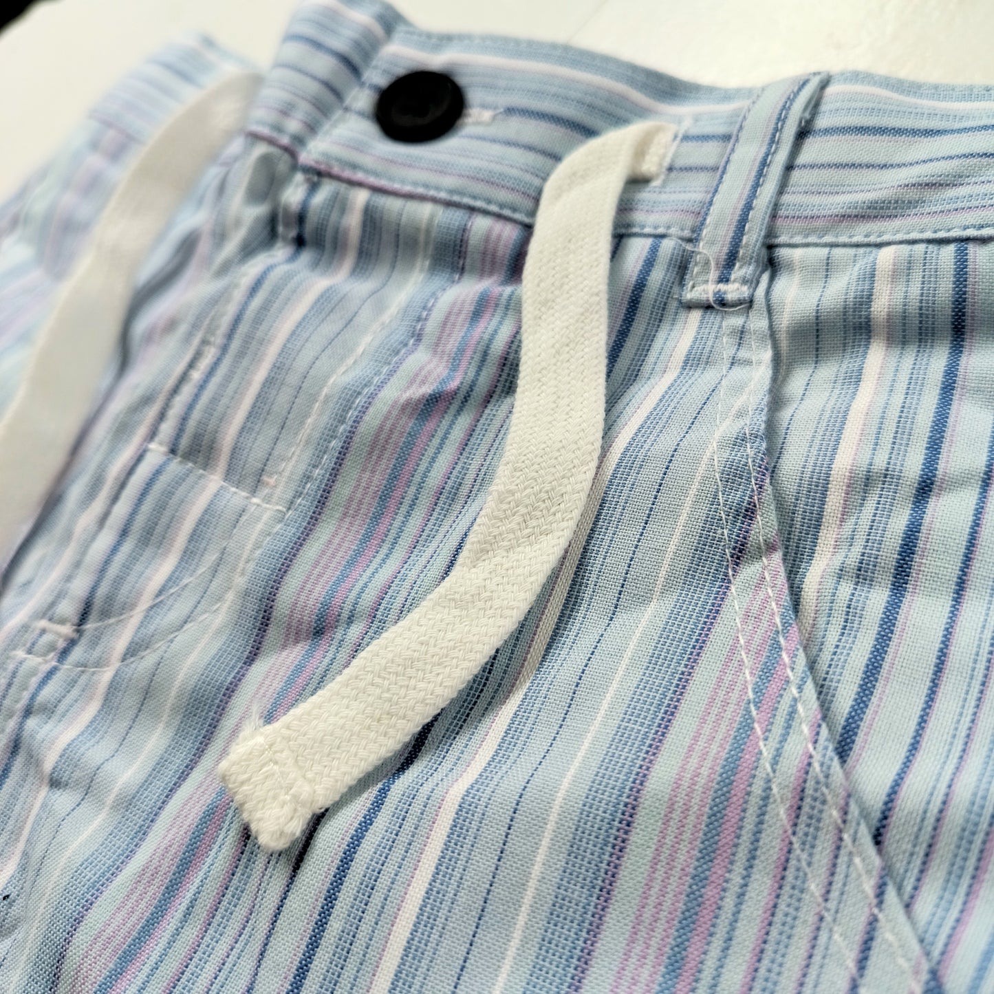 Multi-Blue Striped Shorts