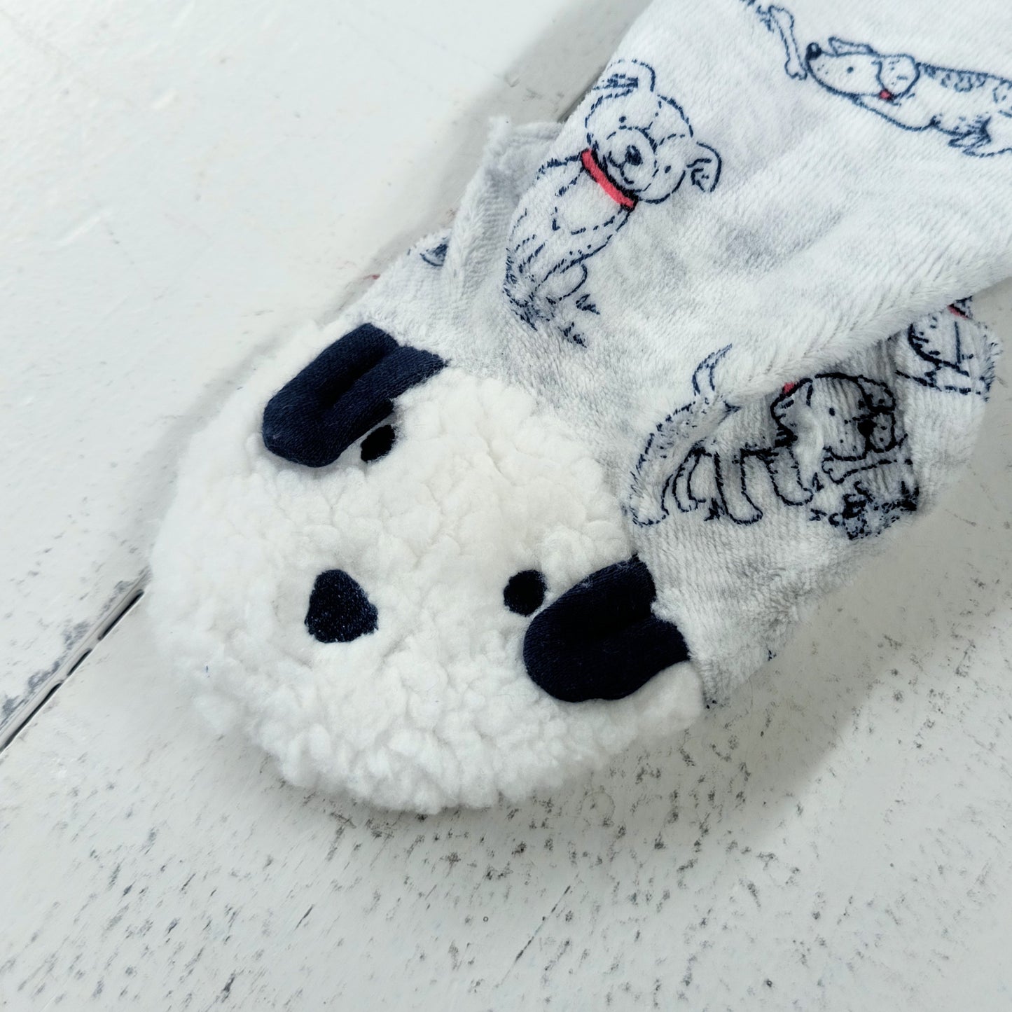 Puppy Print Velour Footie