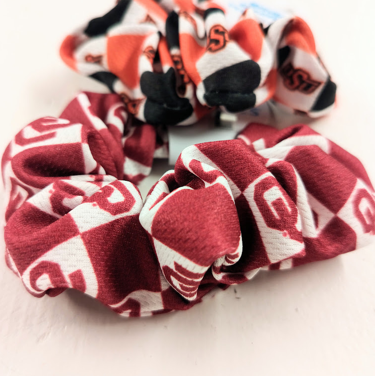 Check Pattern OU or OSU Scrunchie