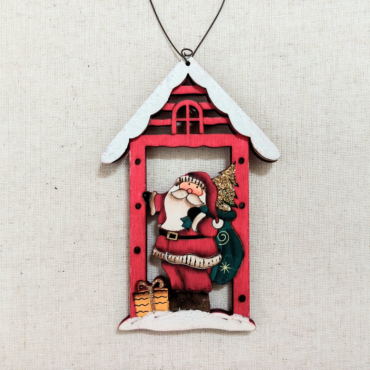 Plywood Santa Ornament