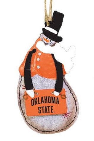 Metal OSU Snowman Ornament