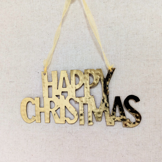 Metal "Happy Christmas" Ornament