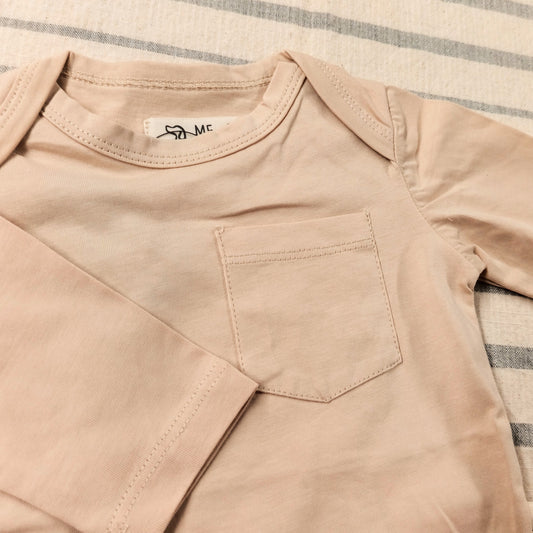 Long Sleeve Onesie - Tan
