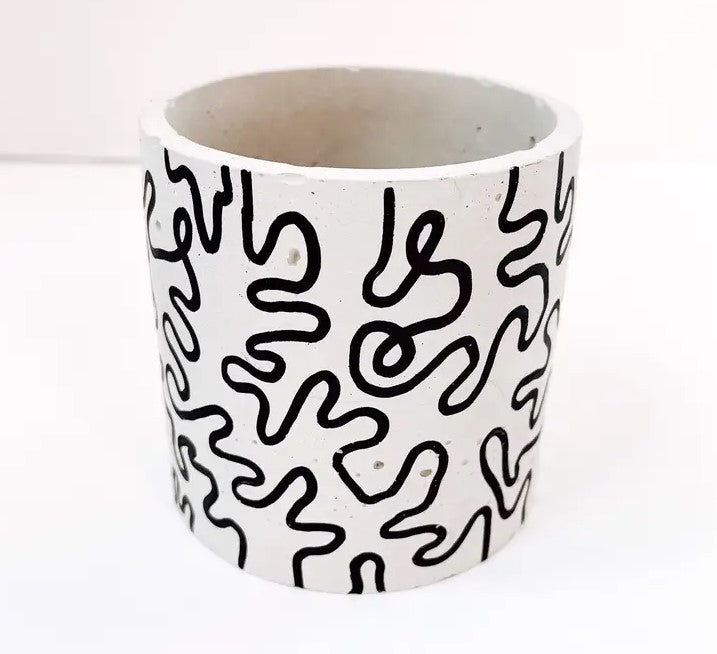 Squiggle Painted Planter Large