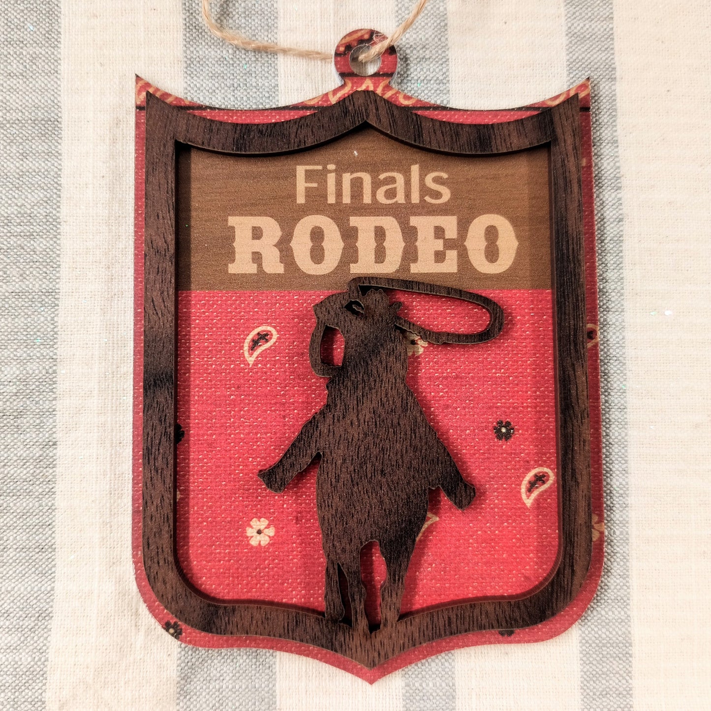 Wooden Finals Rodeo Ornament
