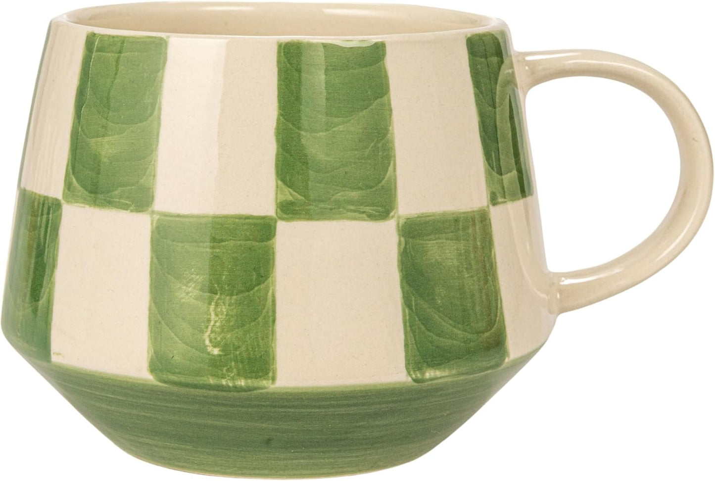 10 oz. Stoneware Mug w/ Check Pattern, 4 Colors