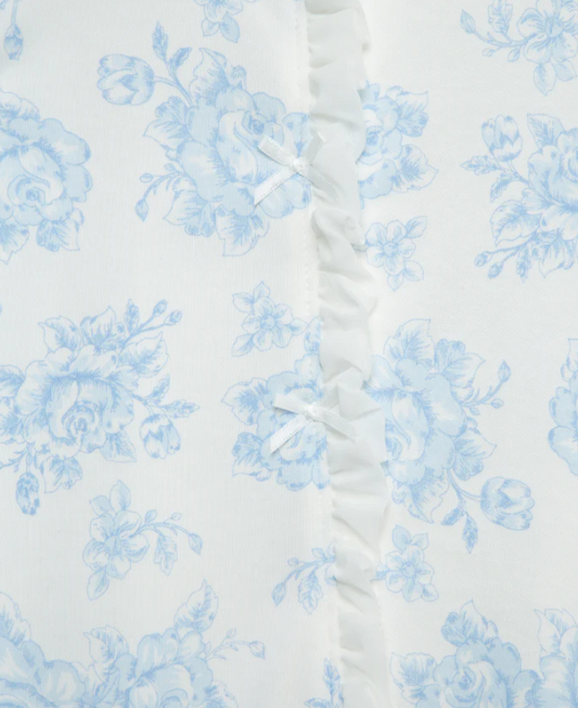 Blue Roses Footie w/ Headband