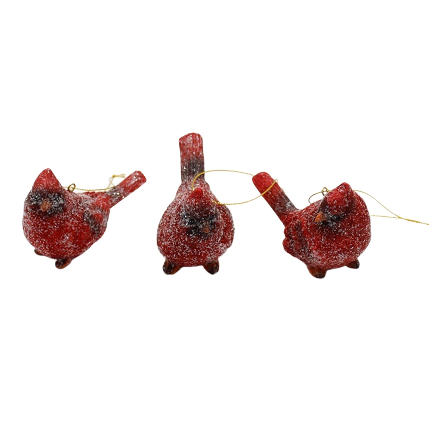 Resin Glittered Cardinal Ornament