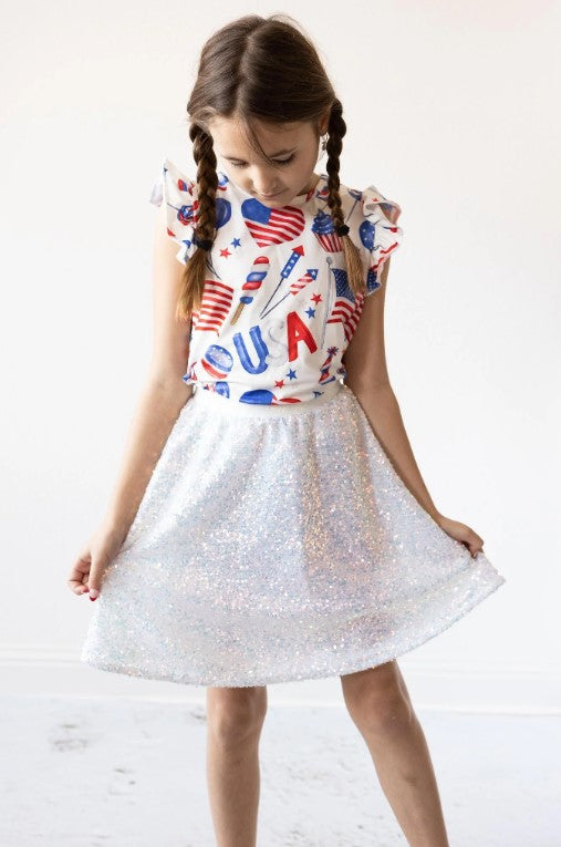 Disco Sequin Twirl Skirt