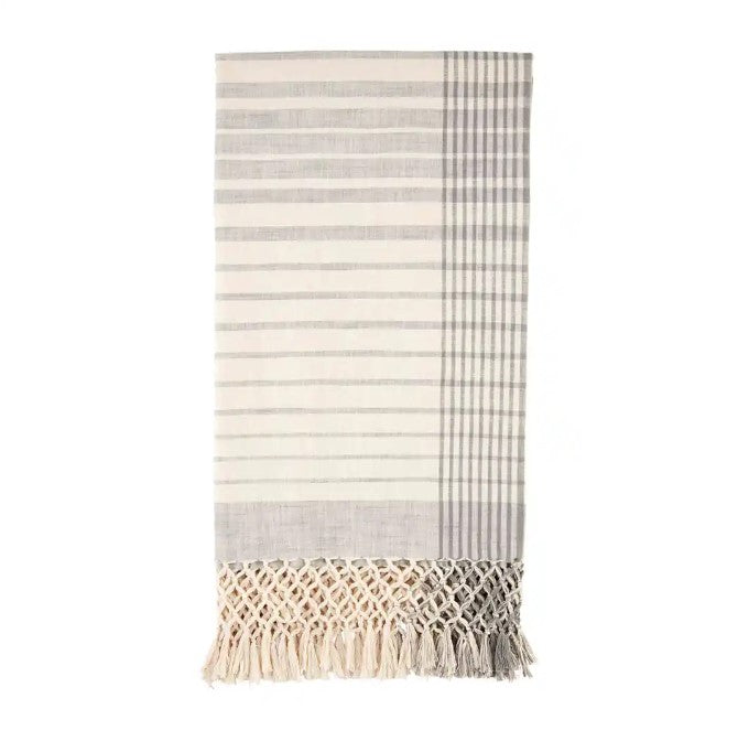 Grey Stripe Throw Blanket