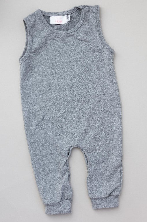Solid Color Tank One-Piece Jogger