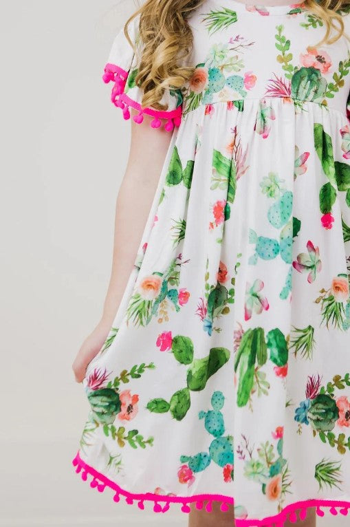 Cute Cactus Pom Pom Dress