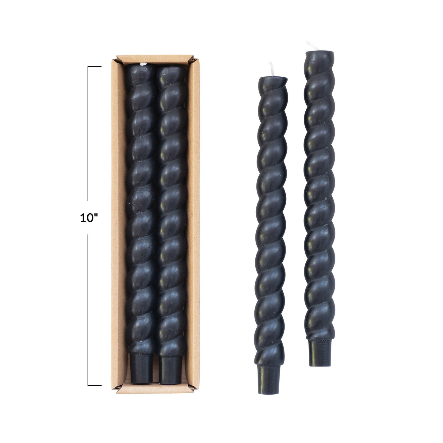 2pk Unscented Twisted Taper Candle