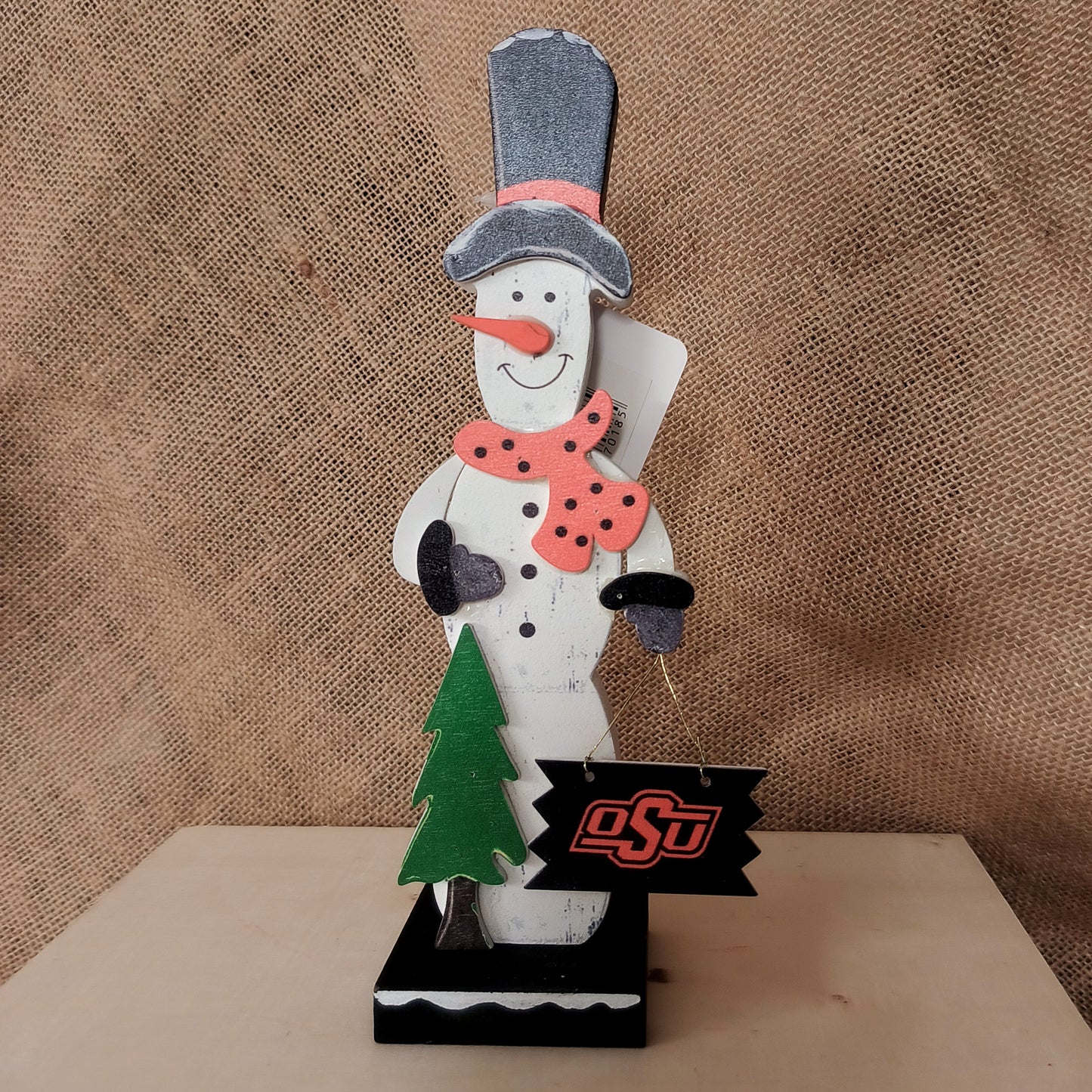 OK State Wooden Snowman
