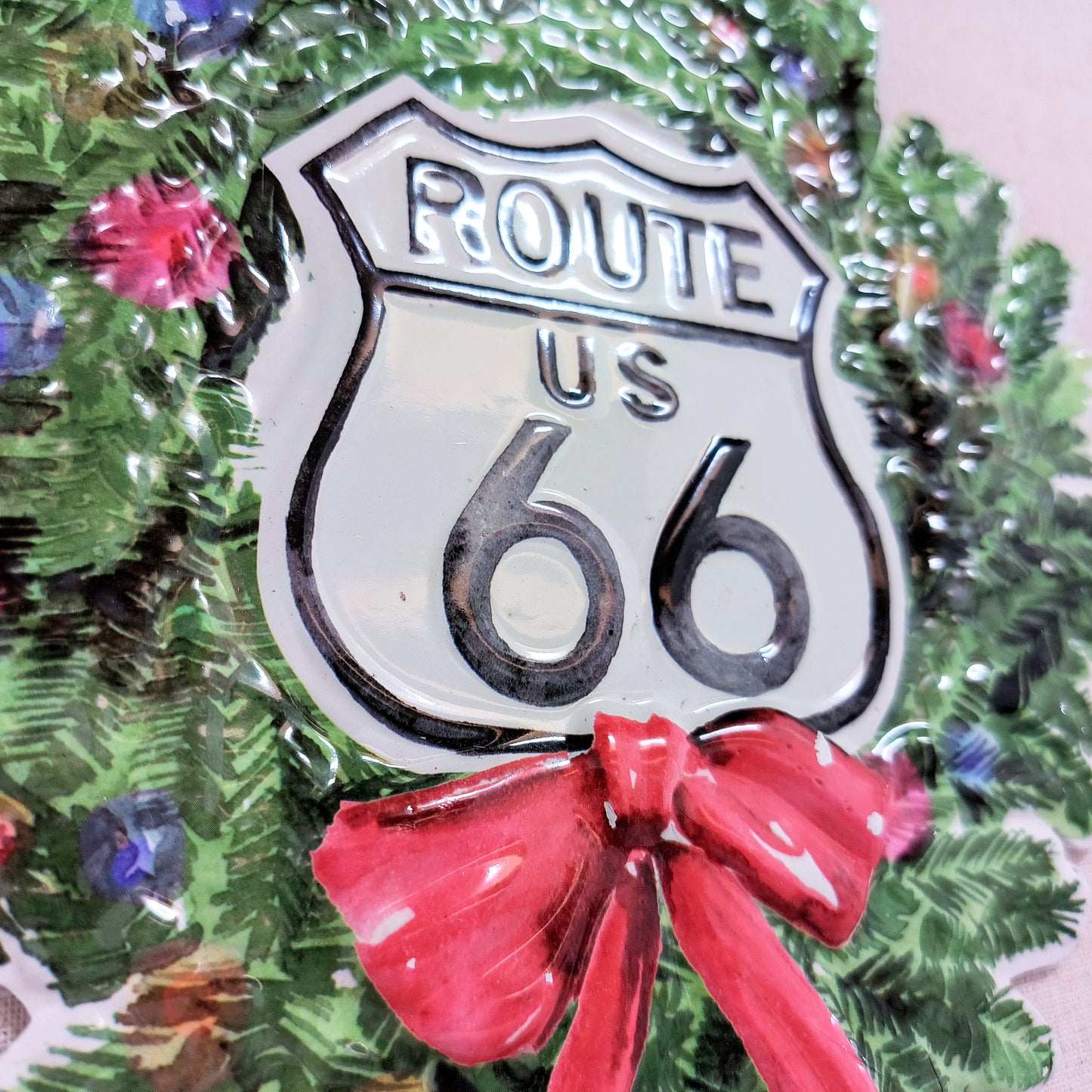 Metal Route 66 Wreath
