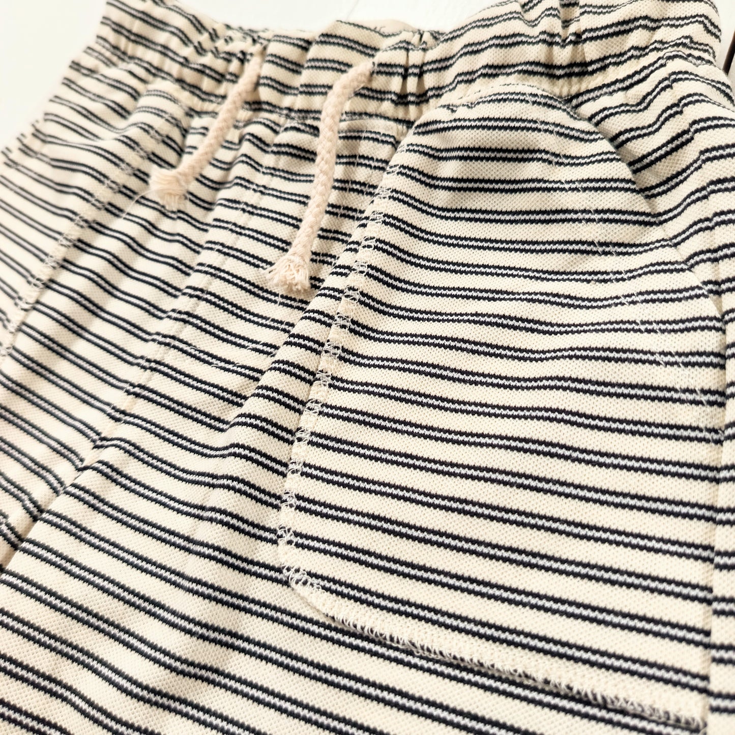 Black & Cream Striped Shorts