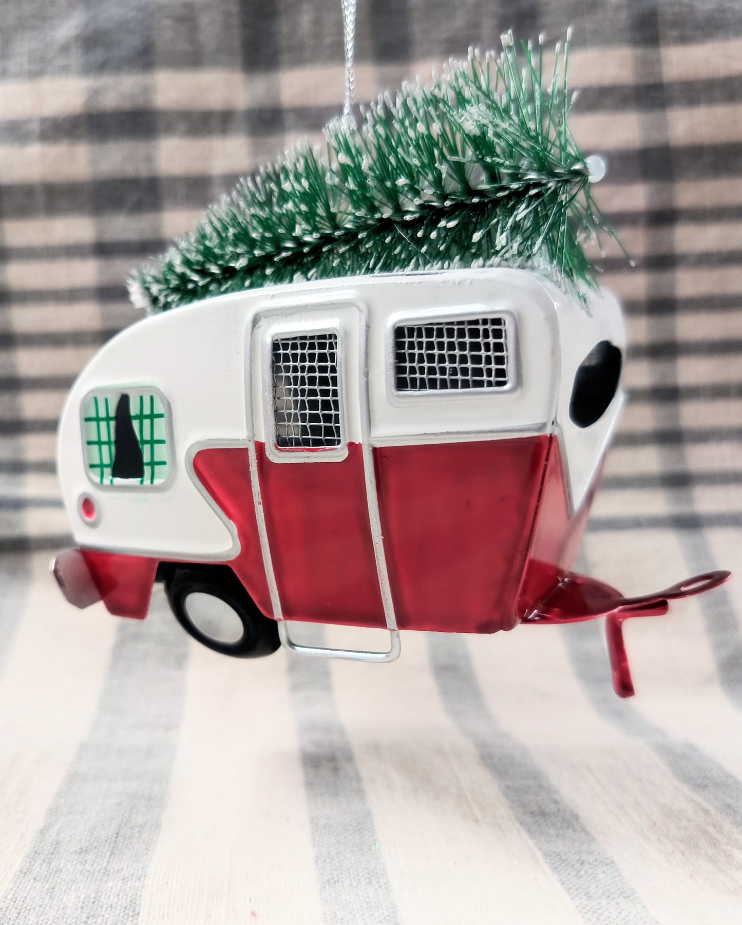 Tin Camper w/ Tree Ornament