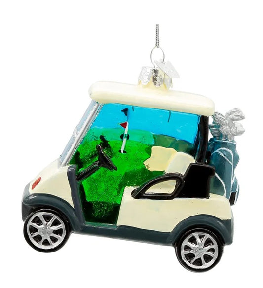 Glass Golf Cart Ornament
