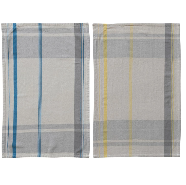 Woven Cotton Plaid Tea Towel