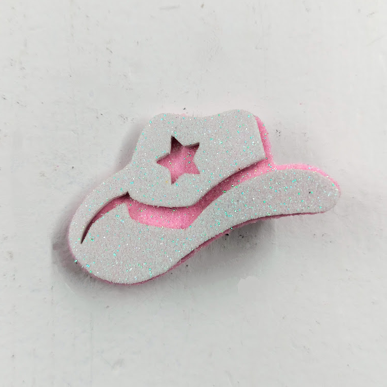 Glittered Cowgirl Hat Hair Clip