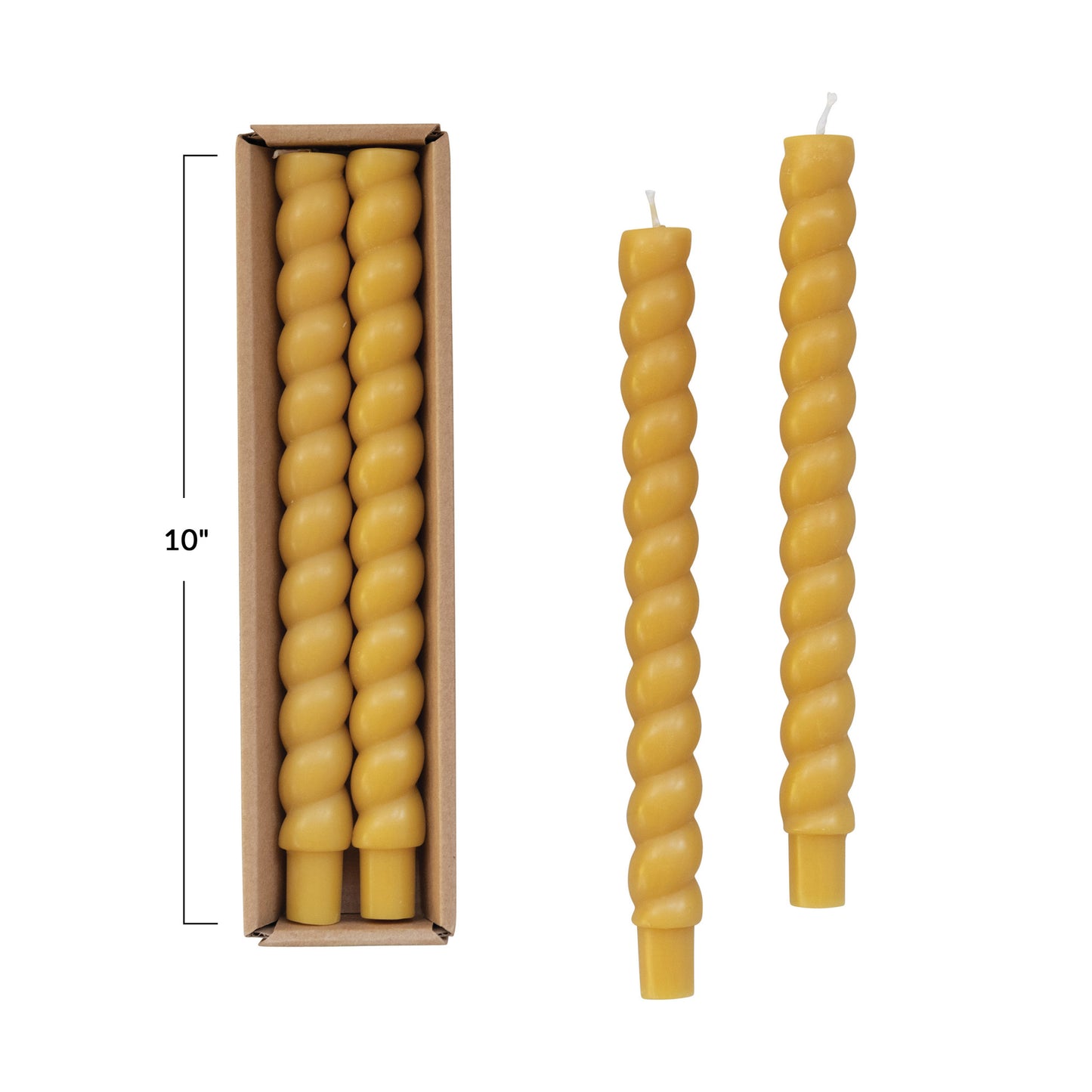 2pk Unscented Twisted Taper Candle