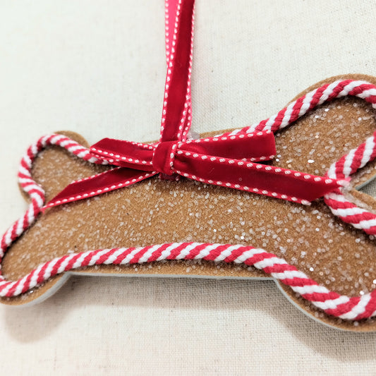 Glittered Dog Bone Ornament