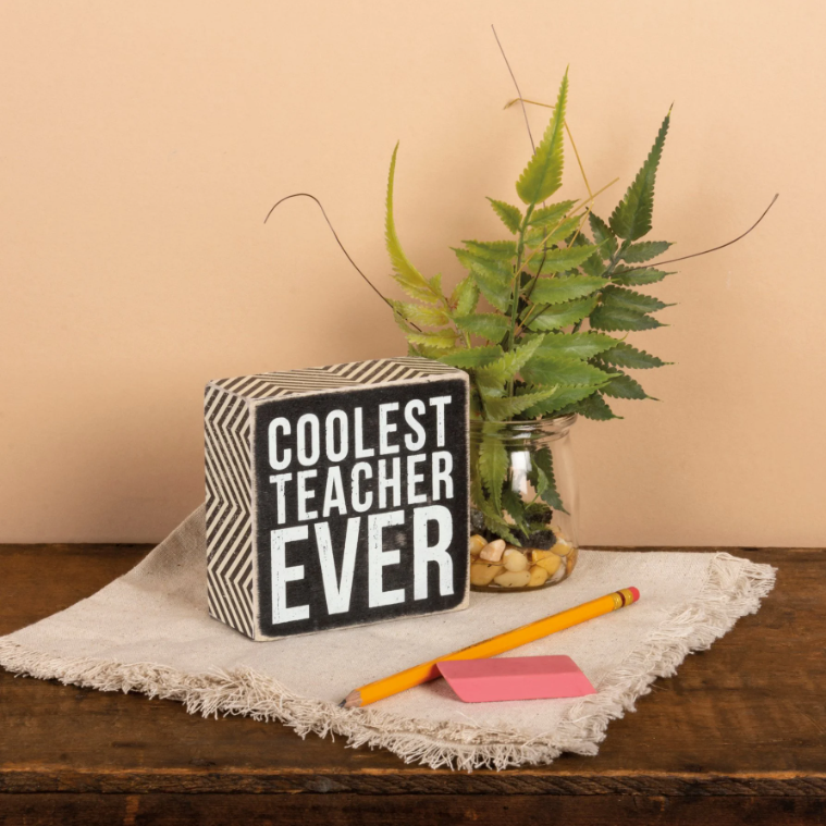 Coolest Teacher Box Sign