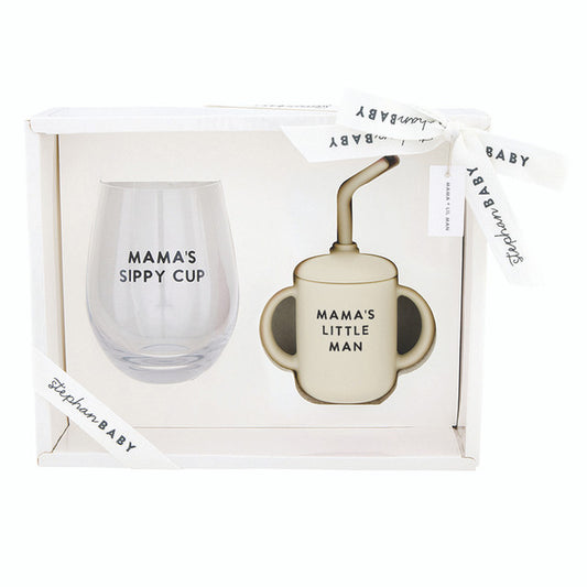 Glass & Sippy Cup Set - Little Man