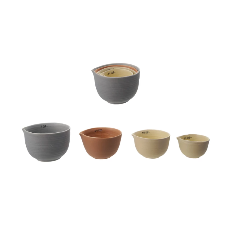 Stoneware Measuring Cups w/ Spout