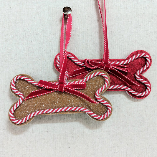 Glittered Dog Bone Ornament