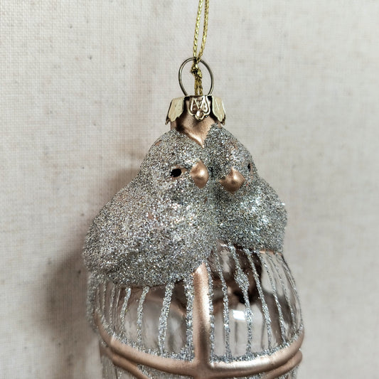 Glass Birdcage Ornament