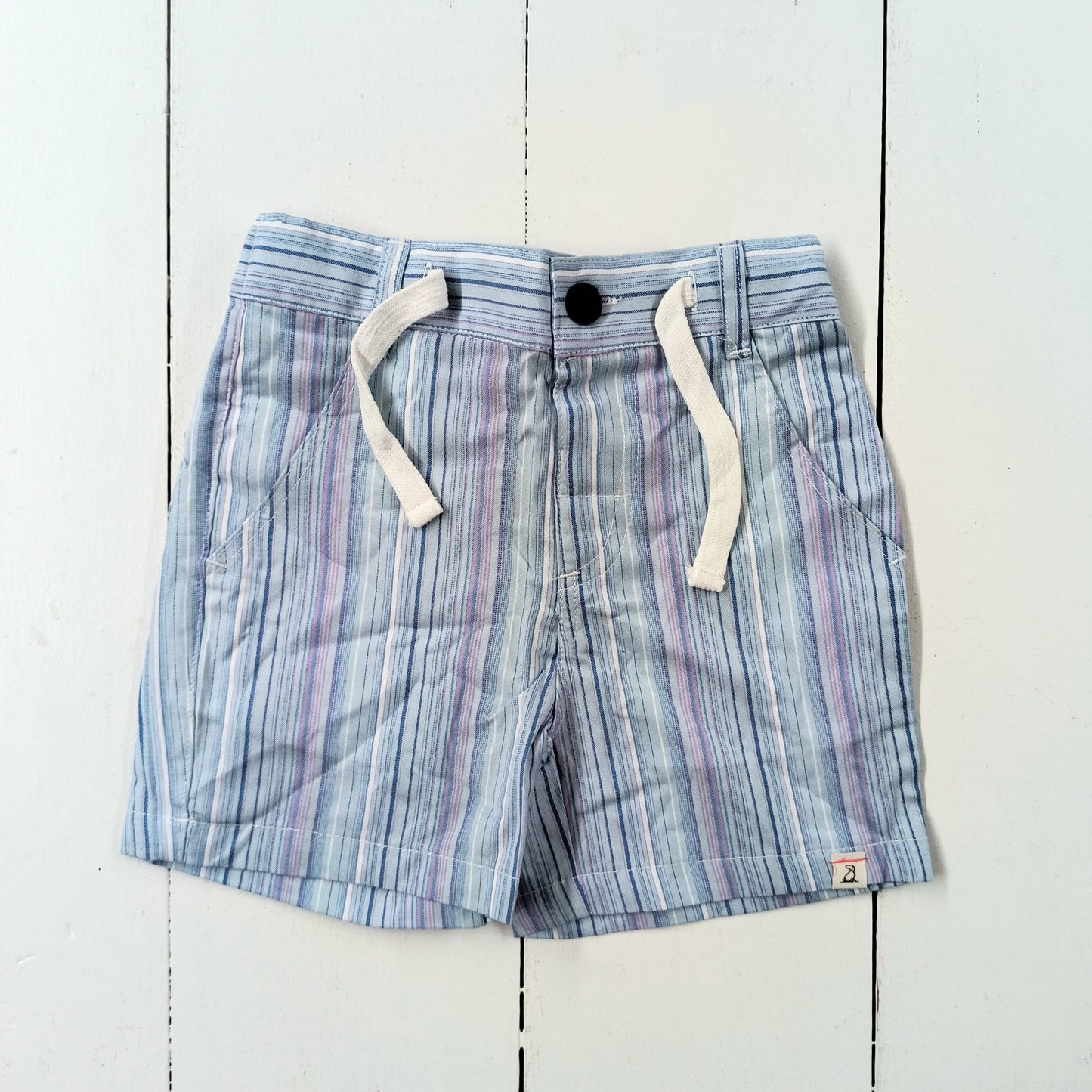 Multi-Blue Striped Shorts