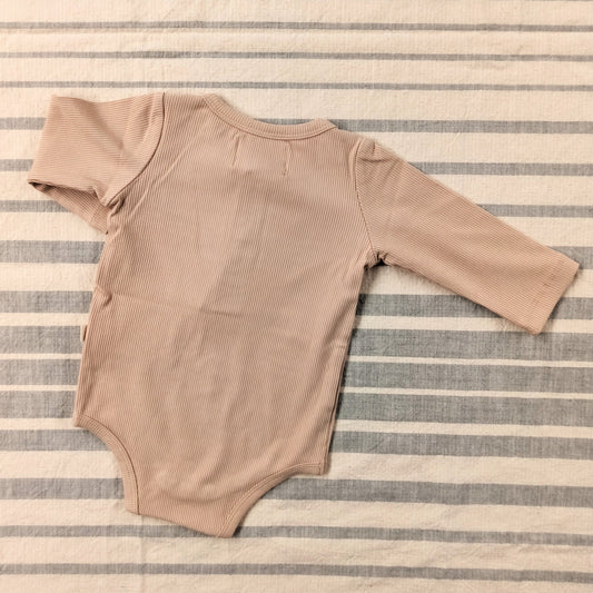 Ribbed Cotton Onesie - Beige
