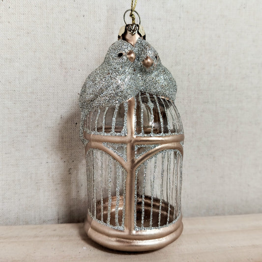 Glass Birdcage Ornament